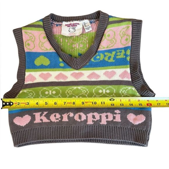 Forever 21 Keroppi x Hello Kitty Cropped Knit Sweater Vest Womens Size Small - Picture 9 of 10